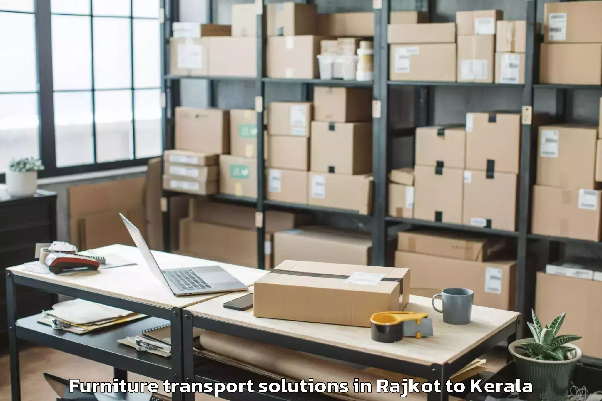 Leading Rajkot to Ambalapuzha Furniture Transport Solutions Provider